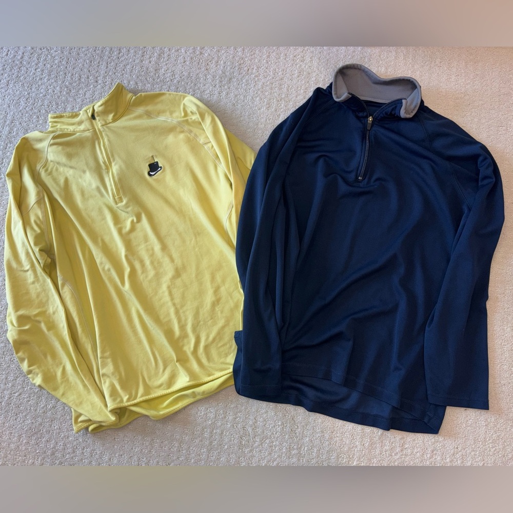 Men’s Yellow and Navy Quarter-Zip Pullovers